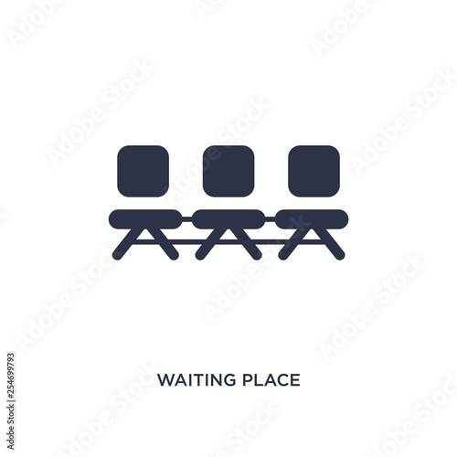 waiting place icon on white background. Simple element illustration from airport terminal concept.