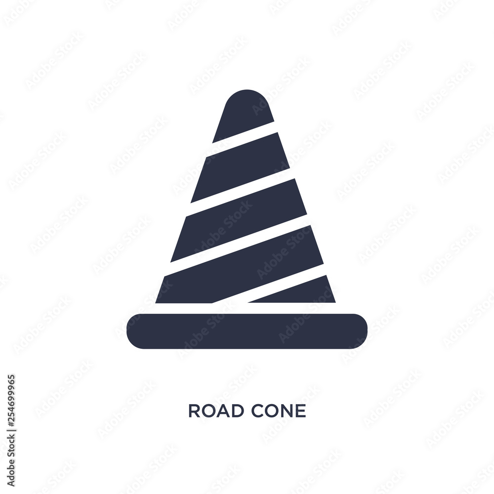 road cone icon on white background. Simple element illustration from airport terminal concept. road cone icon on white background. Simple element illustration from airport terminal concept.