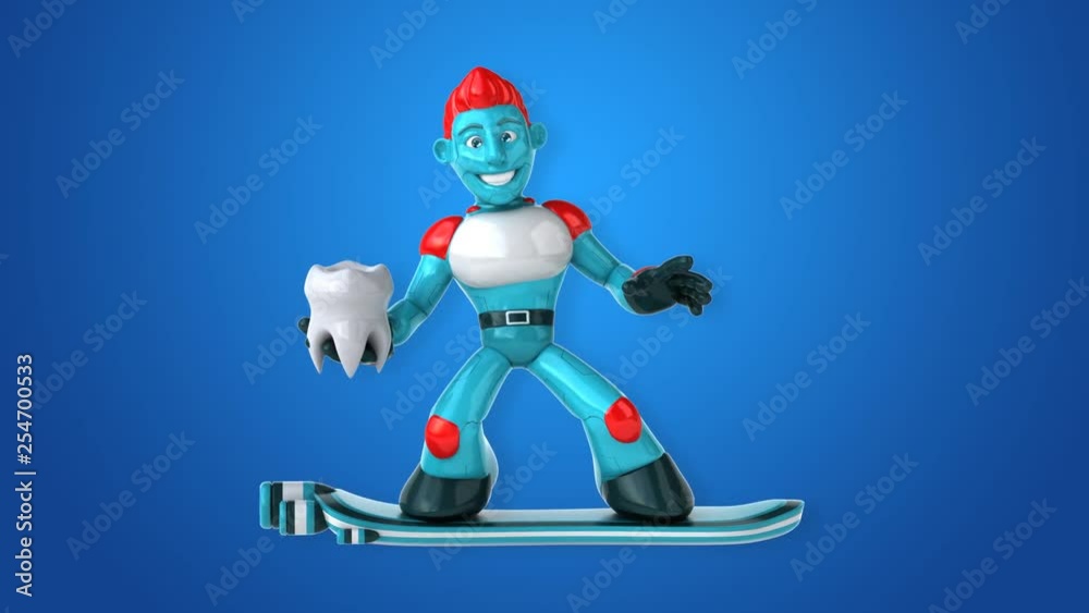 Robot surfing - 3D Animation