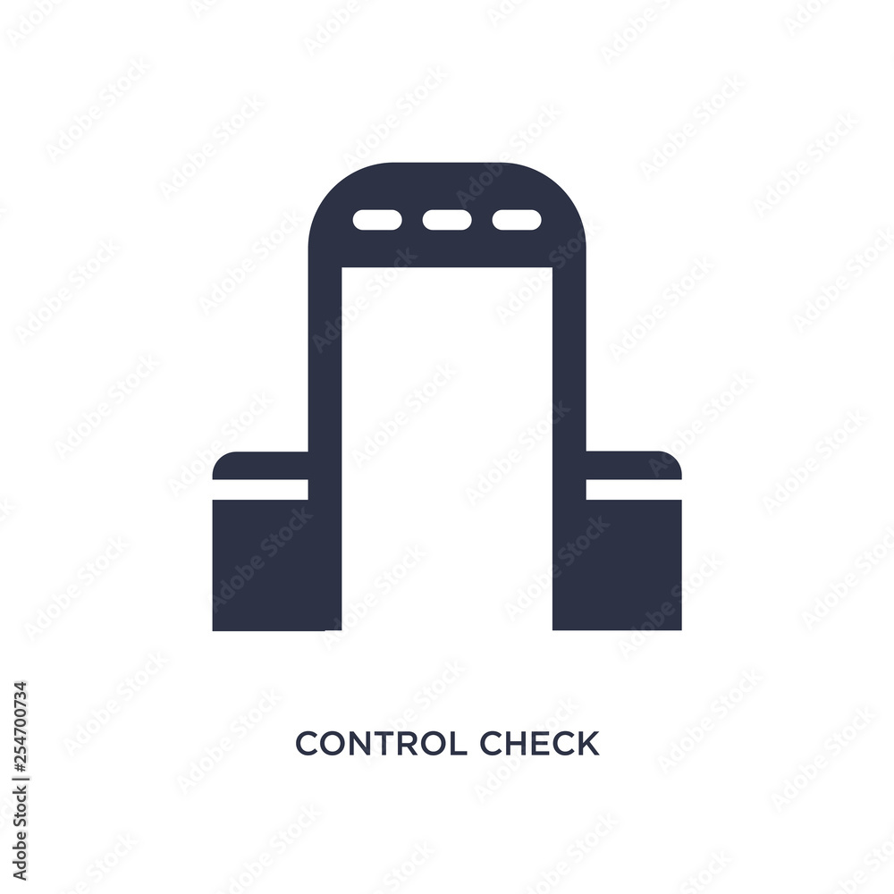 Fototapeta premium control check icon on white background. Simple element illustration from airport terminal concept.