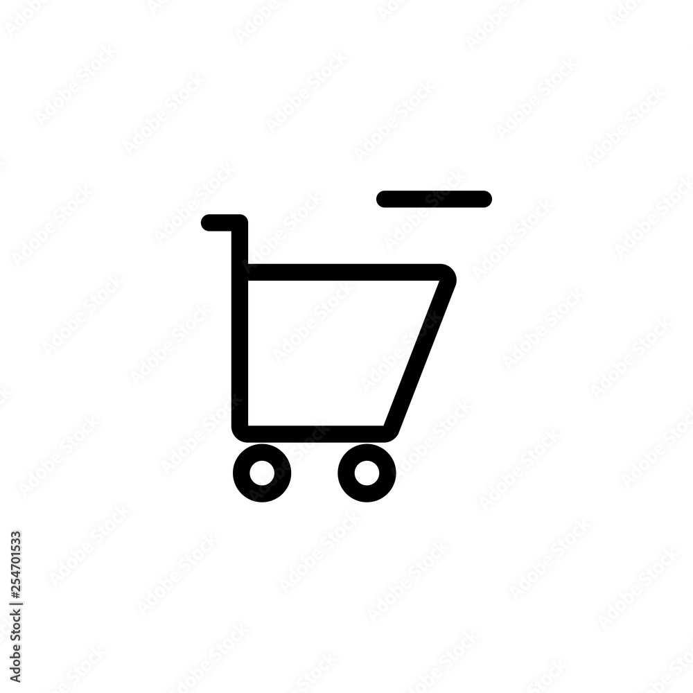 Remove cart icon. Online sopping sign Remove cart icon. Online sopping sign