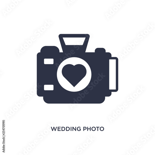wedding photo icon on white background. Simple element illustration from birthday party and wedding concept.