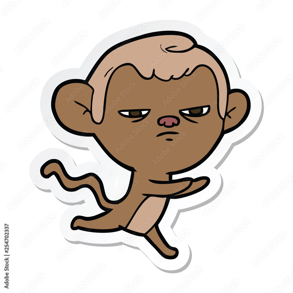 sticker of a cartoon monkey sticker of a cartoon monkey