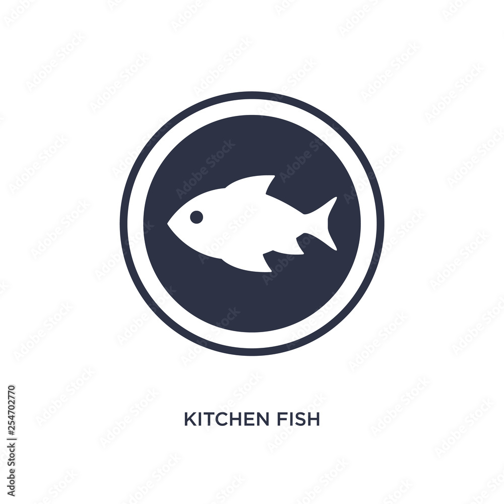 kitchen fish icon on white background. Simple element illustration from bistro and restaurant concept.