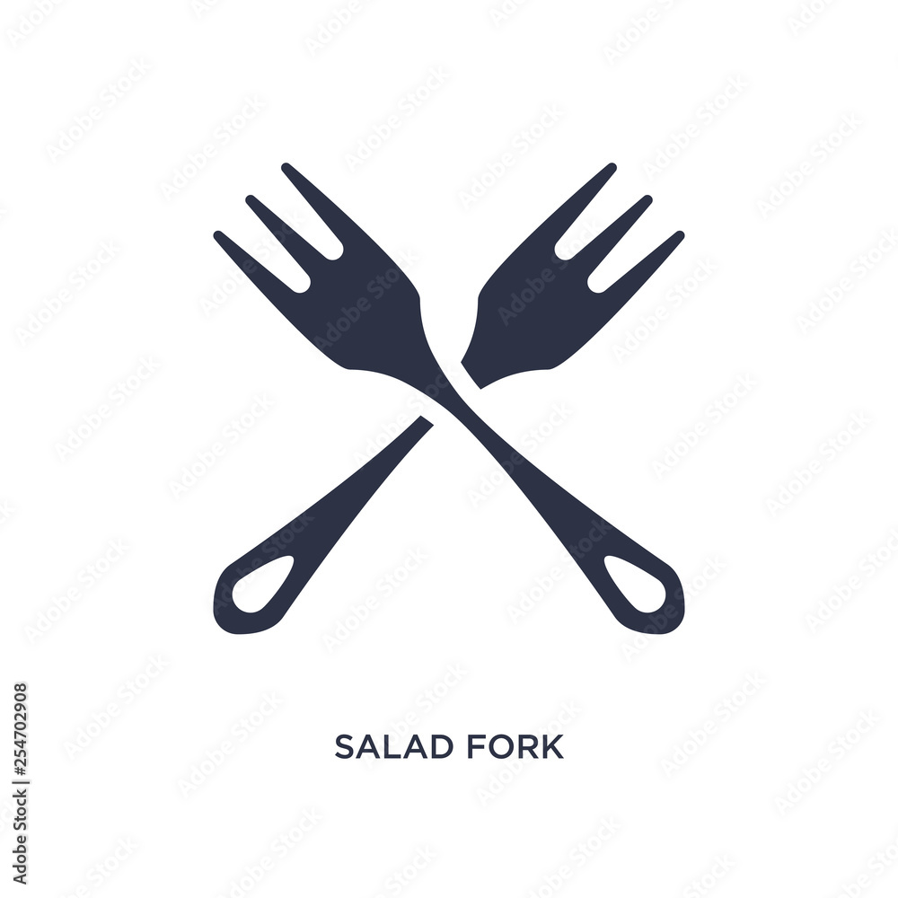 salad fork icon on white background. Simple element illustration from bistro and restaurant concept. salad fork icon on white background. Simple element illustration from bistro and restaurant concept.