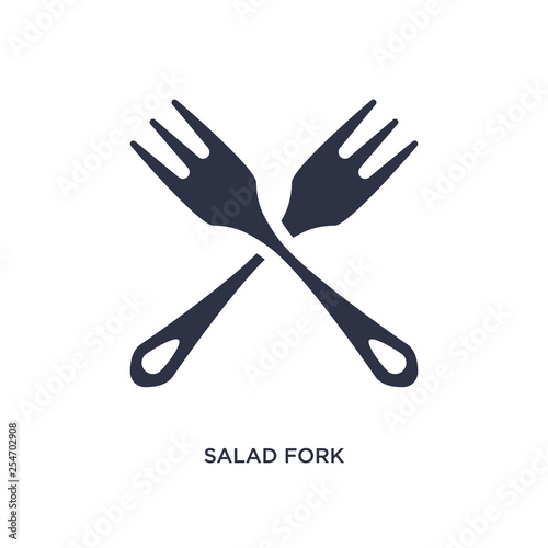 salad fork icon on white background. Simple element illustration from bistro and restaurant concept.