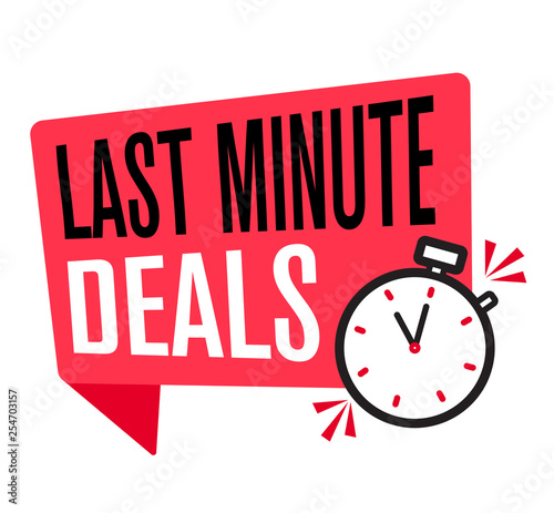 last minute deals banner, vector illustration