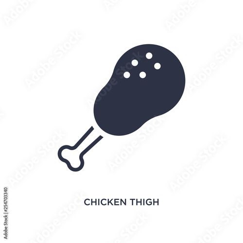 chicken thigh icon on white background. Simple element illustration from bistro and restaurant concept.
