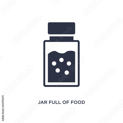 jar full of food icon on white background. Simple element illustration from bistro and restaurant concept.
