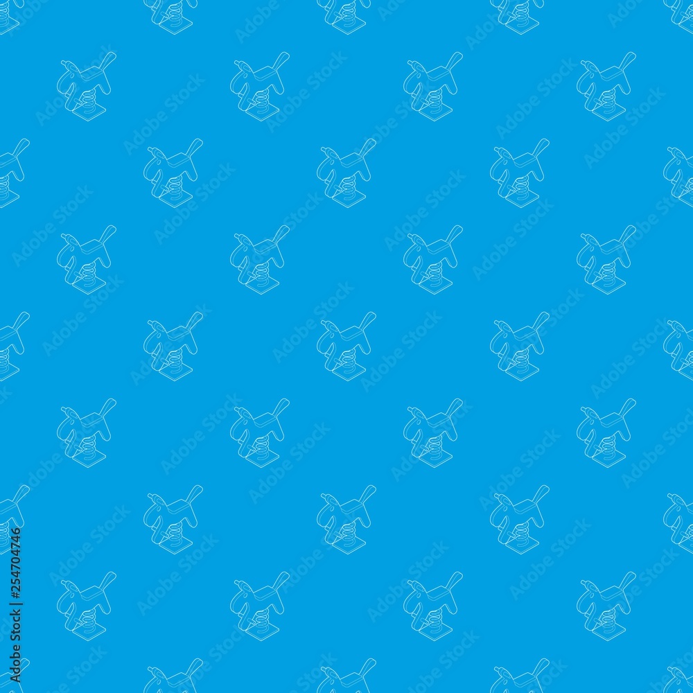 Horse spring see saw pattern vector seamless blue repeat for any use Horse spring see saw pattern vector seamless blue repeat for any use