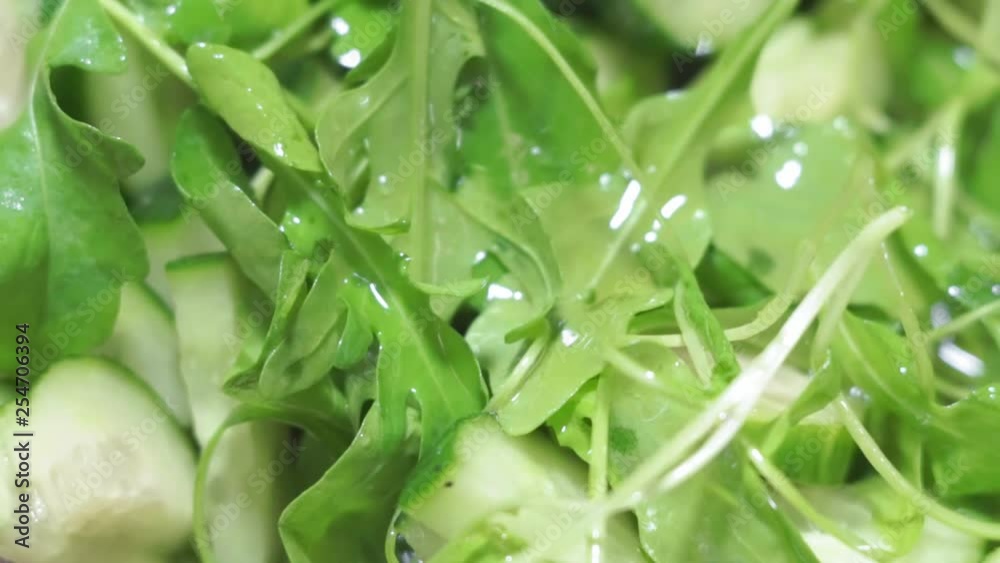 mixes green fresh arugula salad closeup cooking diet food mixes green fresh arugula salad closeup cooking diet food