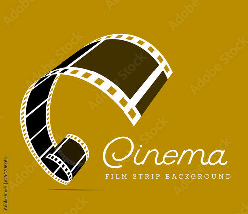 Film strip vector illustration on brown