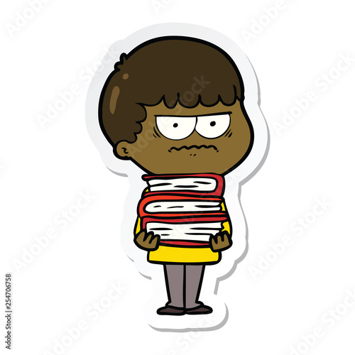 sticker of a cartoon annoyed man