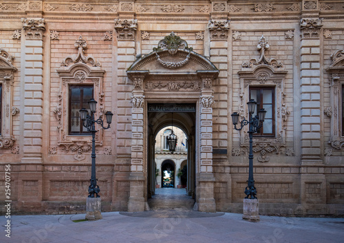 Palazzo della Provincia (Palace of Province) - Palazzo dei Celestini (Celestines Palace) in the old baroque town of Lecce, Puglia, Italy. Apulia region photo