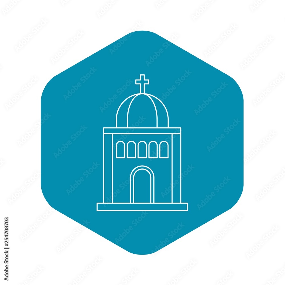 Church icon. Outline illustration of church vector icon for web