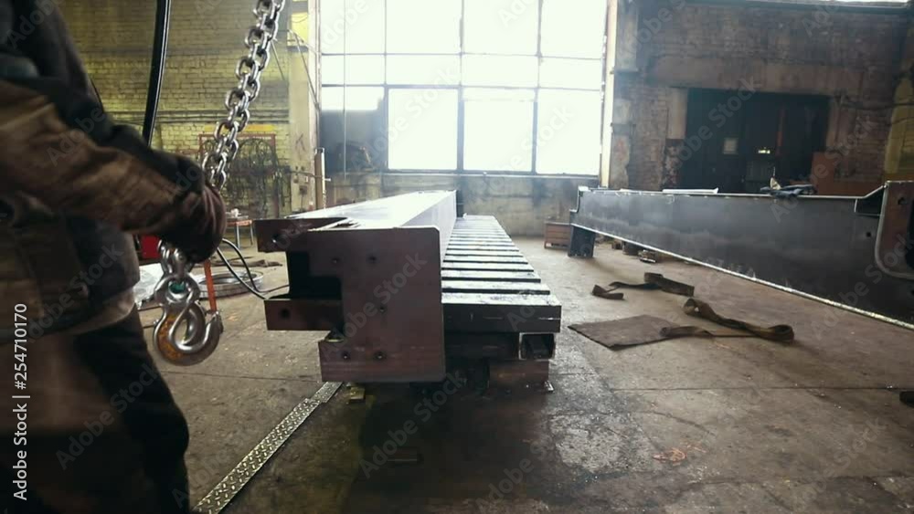 Construction plant. Searching for a place to hook on Construction plant. Searching for a place to hook on