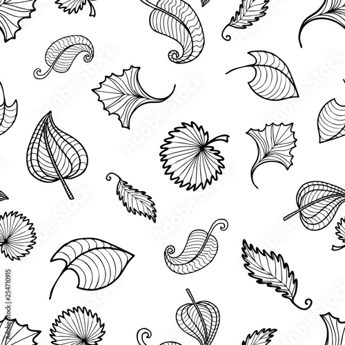  pattern of outlines of decorative leaves