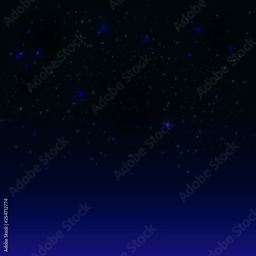 Night sky with lots of bright stars. Vector illustration