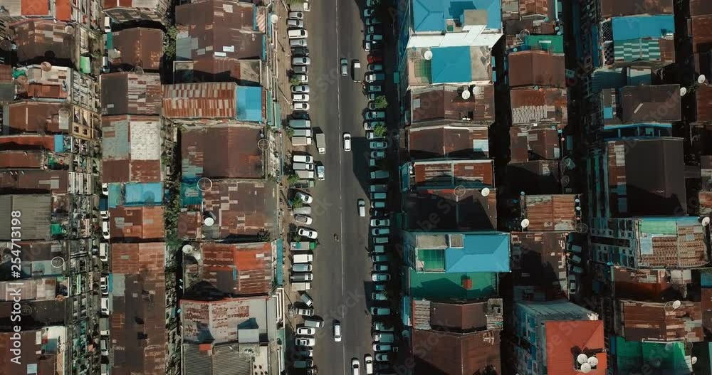 Aerial City of Yangon Bird's Eye Aerial City of Yangon Bird's Eye