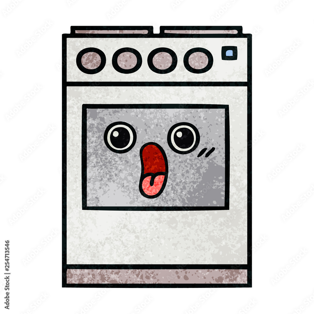 retro grunge texture cartoon kitchen oven retro grunge texture cartoon kitchen oven