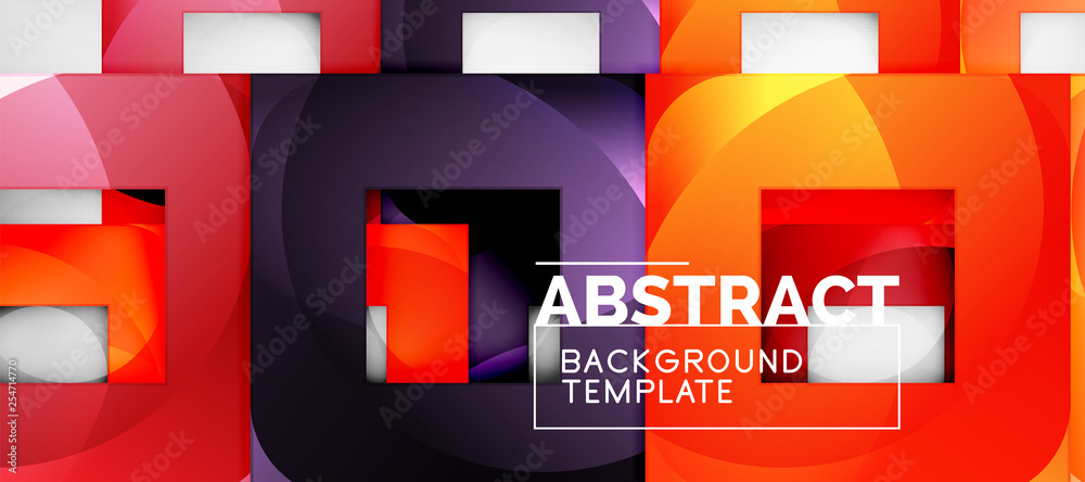 Obraz premium Square background, abstract squares on grey, business or techno template