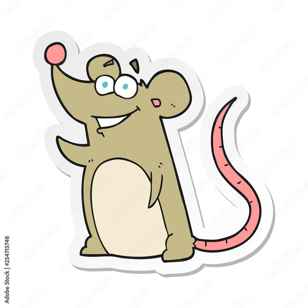 sticker of a cartoon mouse sticker of a cartoon mouse