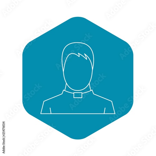 Priest icon. Outline illustration of priest vector icon for web