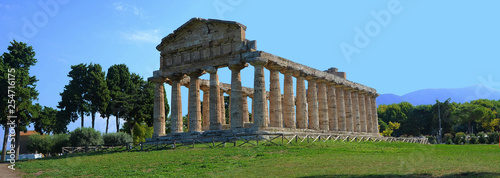 Paestum capaccio Italy The ancient ruins of remains of religious buildings of the ancient Greek domination photo