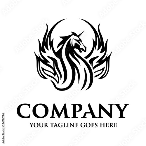 Unicorn horse logo