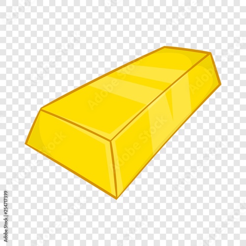 Gold ingot icon in cartoon style on a background for any web design 