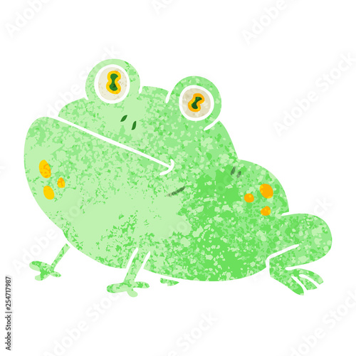 quirky retro illustration style cartoon frog