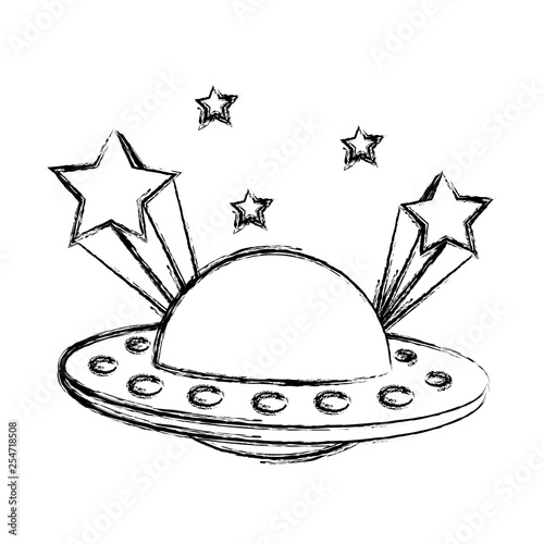 grunge ufo universe object and shoothing stars