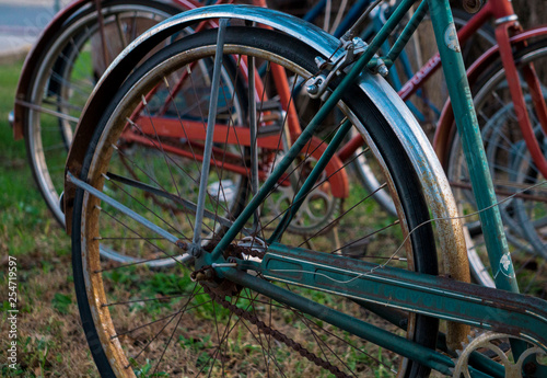 wheels of bicycle
