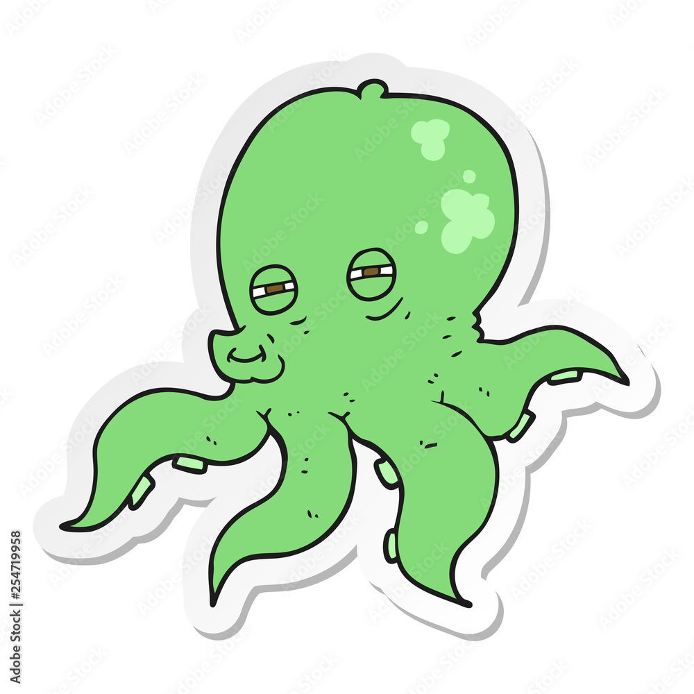sticker of a cartoon octopus sticker of a cartoon octopus