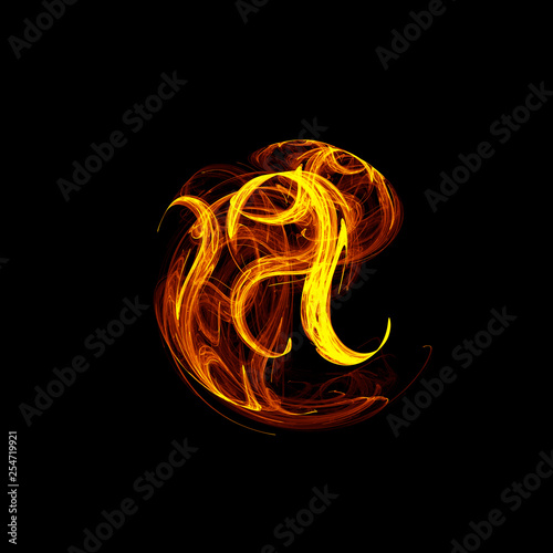 Fire letter A  abstract fractal