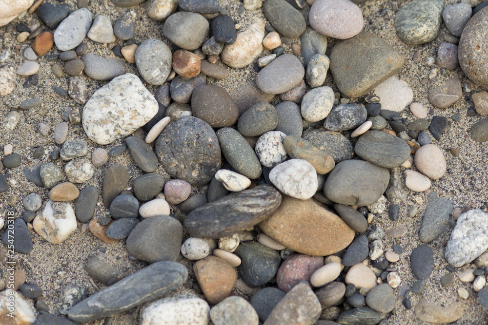 Stones on the sand. Stones on the sand.