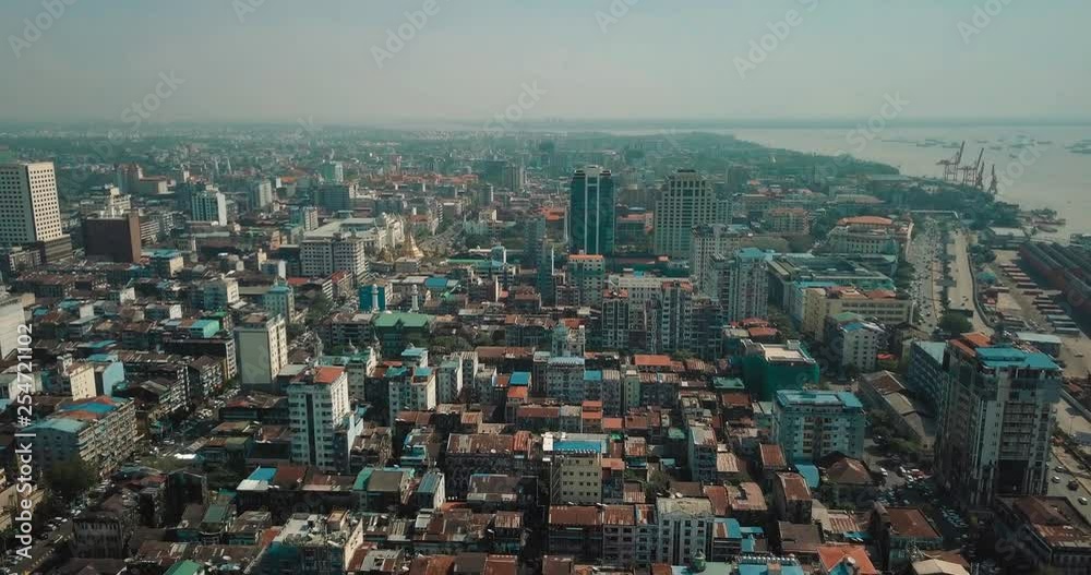Slow Flight Aerial City of Yangon