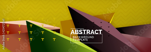 3d triangular shapes geometric background. Origami style pattern with triange shapes for decorative design. Poster design. Line design. Modern presentation template