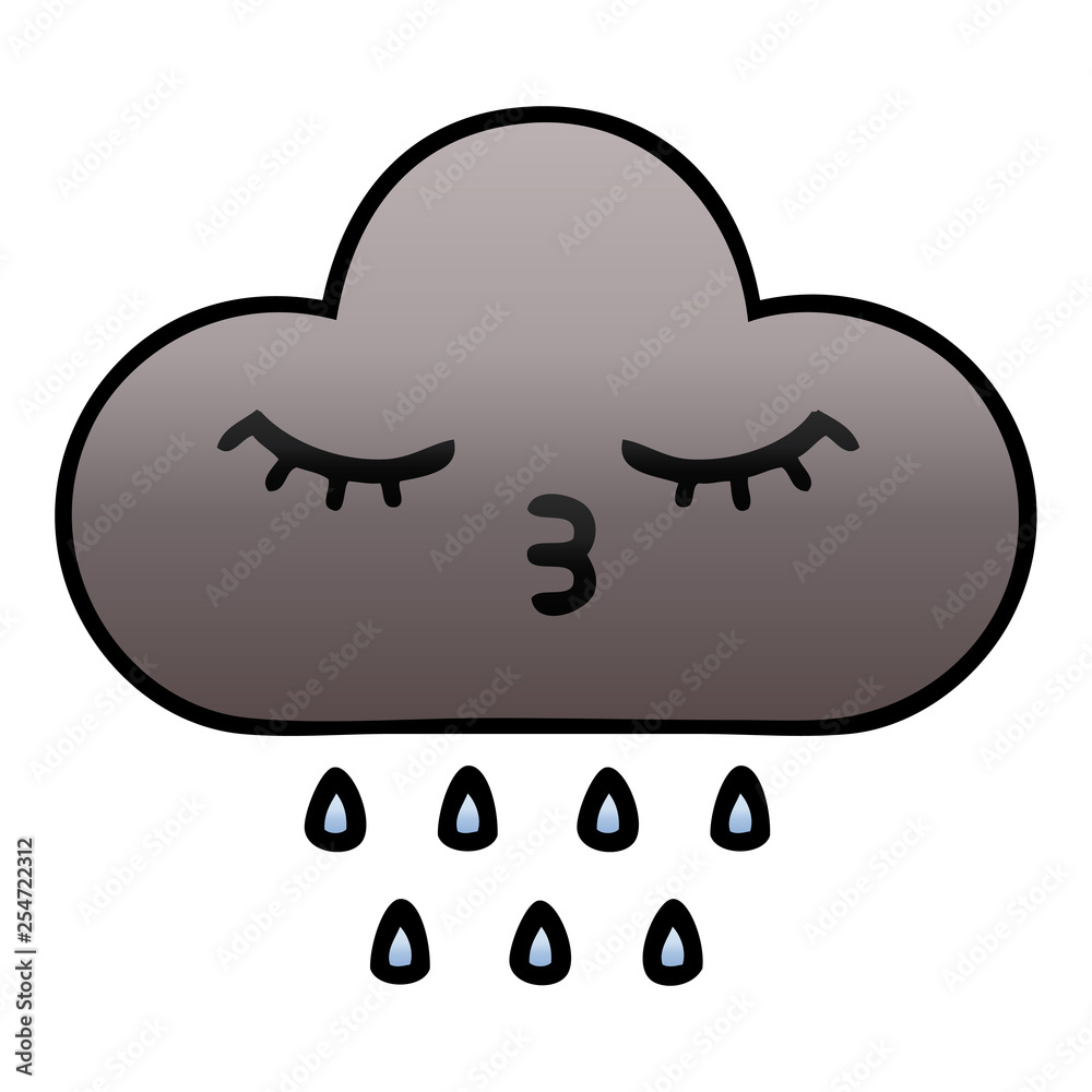 gradient shaded cartoon storm rain cloud gradient shaded cartoon storm rain cloud