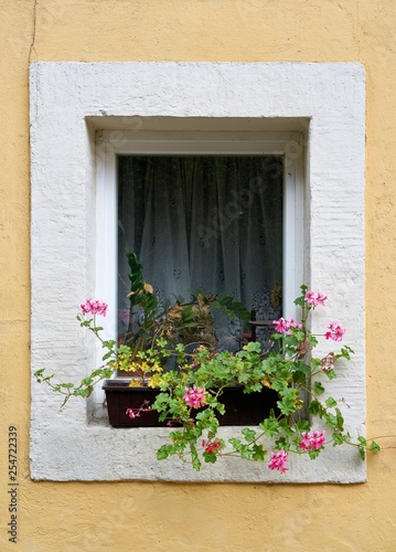Fenster eines Hauses im Urlaubsort Rathen im Elbsandsteingebirge