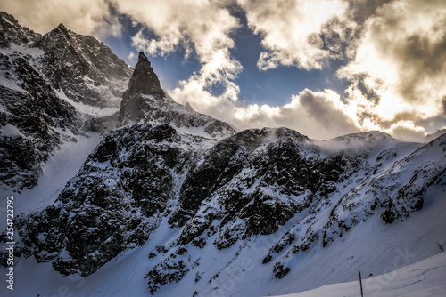 Mountains winter landscape. Tatra mountains in Poland retro vintage tones. © Kozioł Kamila