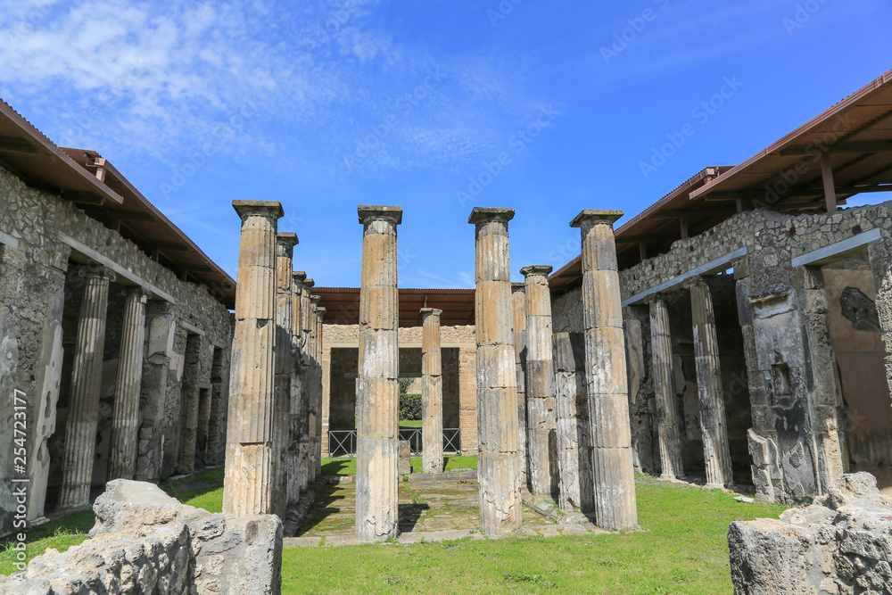Antike römische Ruinenstadt und archäologische Ausgrabungsstätte Pompeji Italien