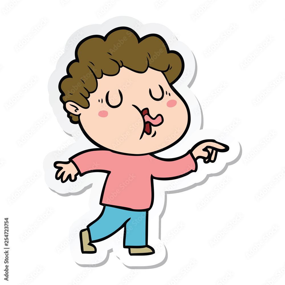 sticker of a cartoon man singing sticker of a cartoon man singing