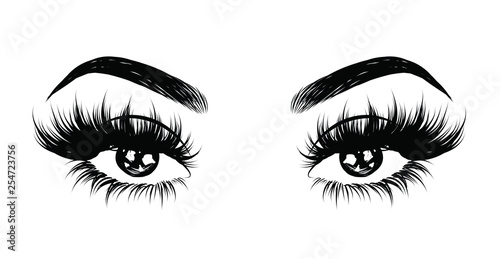 Canvas Print Abstract fashion illustration of the eye with creative makeup
