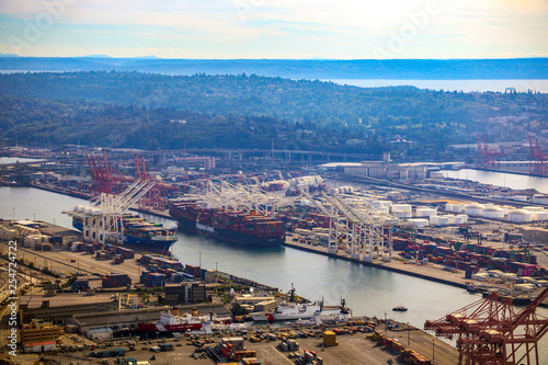 Seattle, USA, August 31, 2018: The Port of Seattle, USA.