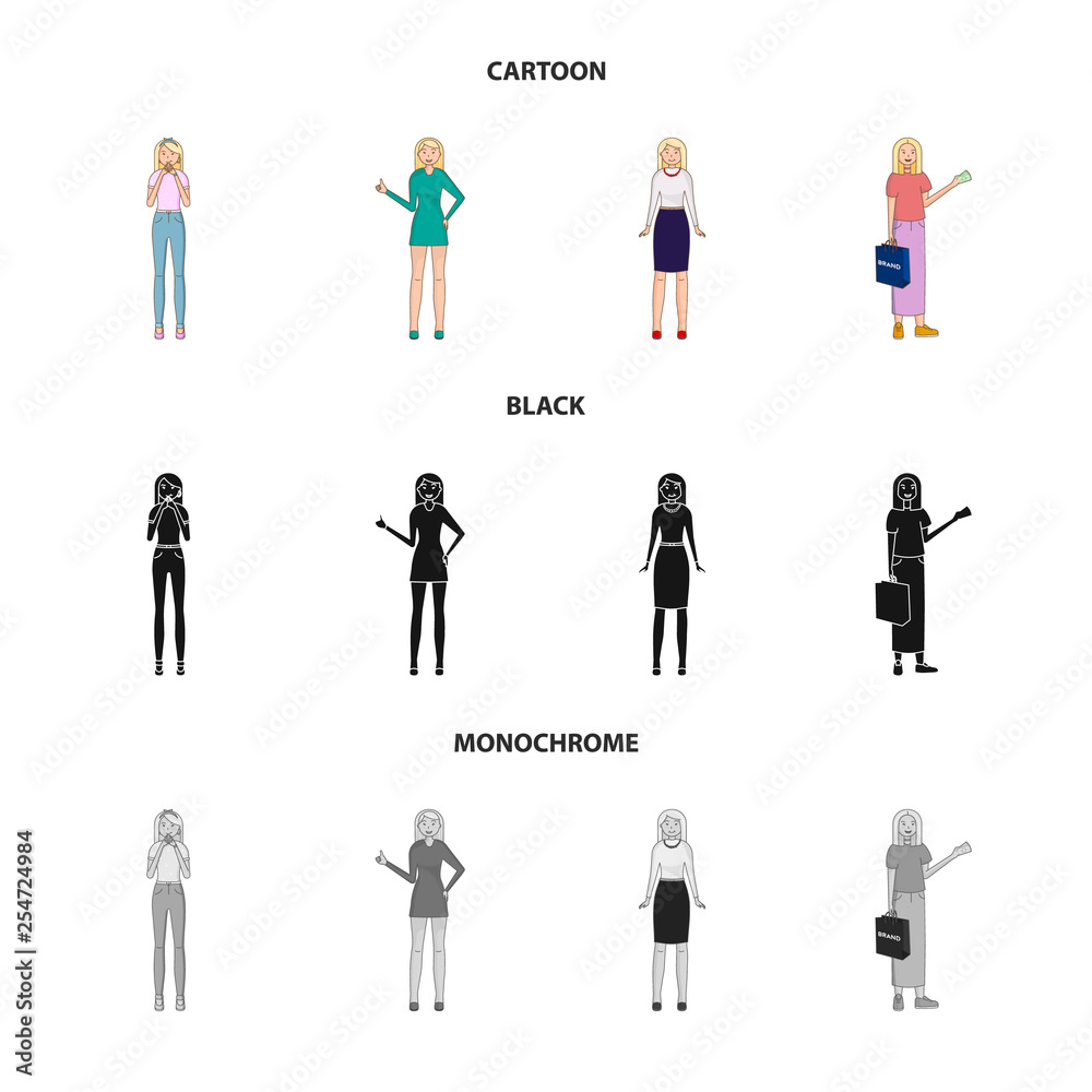 Vector design of posture and mood icon. Collection of posture and female stock symbol for web. Vector design of posture and mood icon. Collection of posture and female stock symbol for web.