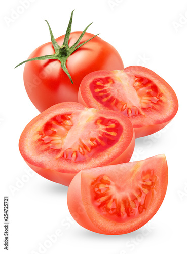 Wallpaper Mural isolated tomato. Fresh cut tomatoes isolated on white background, with clipping path Torontodigital.ca