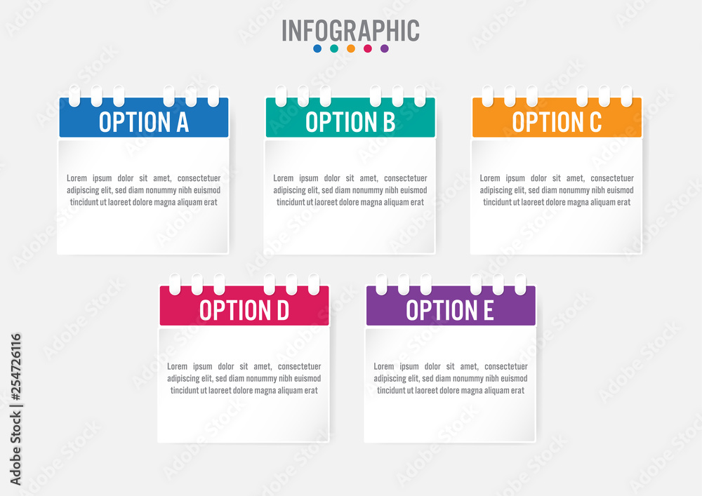 Business infographic labels template with 5 options Business infographic labels template with 5 options