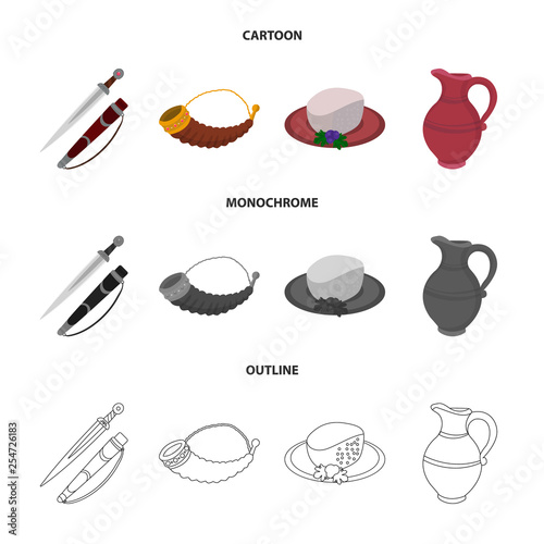 Isolated object of culture and sightseeing icon. Set of culture and originality vector icon for stock.