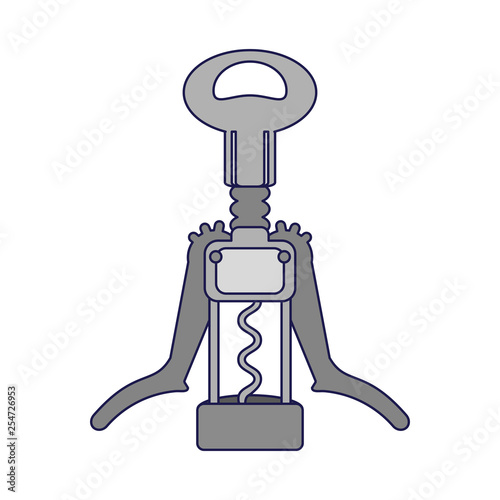Wine corkscrew symbol isolated